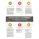 Infografía de la Declaración de accesibilidad, con todos los apartados y la información más relevante de cada uno de ellos