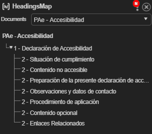 Visualización de encabezados de una página con HeadingsMap